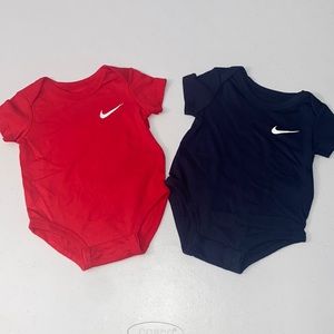 Nike Baby Boy Red & Navy Short Sleeve Onesies Size 3 Months